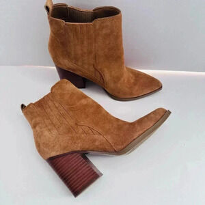 Marc Fisher Western Cowgirl Suede Boho Gadri Ankle boot size 7.5